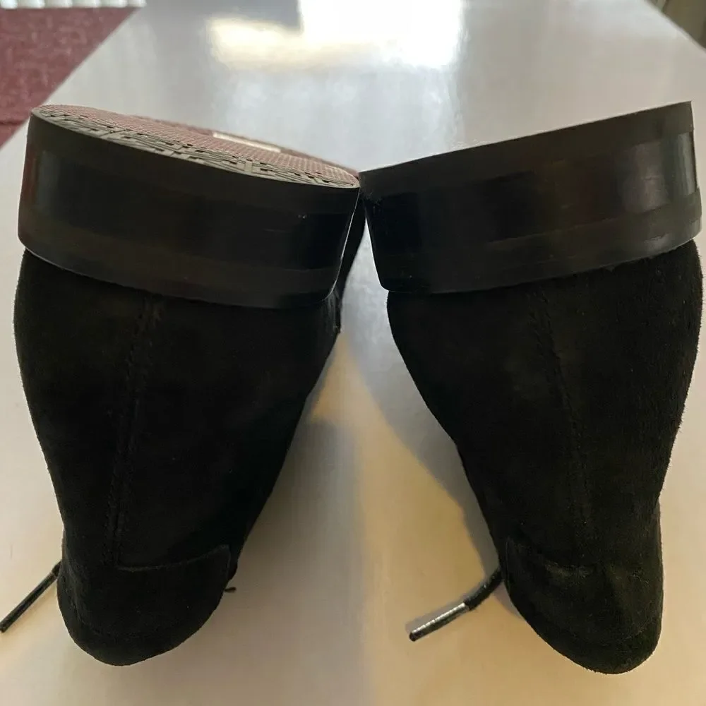 MARK NASON Black Suede Leather Boots Size 8 NWOT